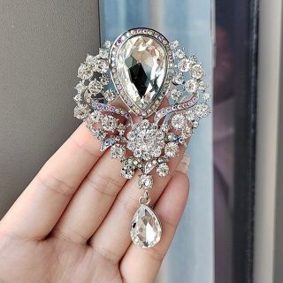 Ghim Cài Áo Hình Giọt Nước Đính Đá Thanh Lịch Dành Cho Nữ