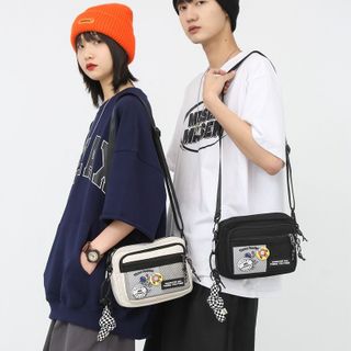 Túi Đeo Chéo Unisex Vải Canvas Chống Nước Nhiều Ngăn Kích Thước Nhỏ Gọn Thời Trang TP Smart