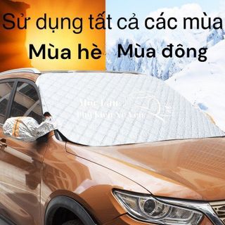 (hàng nam châm) Bạt phủ kính lái 4 lớp tráng bạc cao cấp - mẫu mới 2024 - Khải Huy Scar