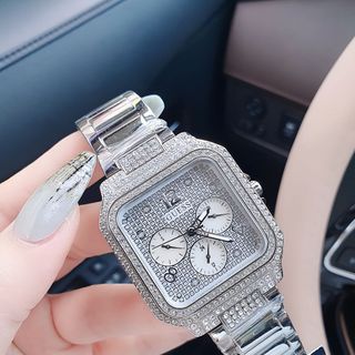 ĐỒNG HỒ NỮ CAO CẤP GUE.SS VUÔNG HỘT BẠC 2