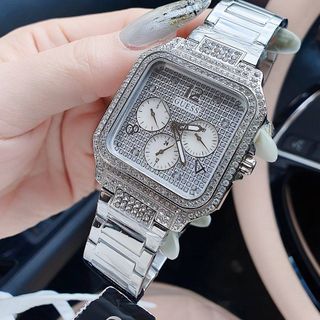 ĐỒNG HỒ NỮ CAO CẤP GUE.SS VUÔNG HỘT BẠC 2