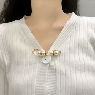 Sét 6 Gim Cài Quần Áo, Cài Quần Siết Lưng Quần Thu Nhỏ Eo, Gim Cài Áo Đính Ngọc Sang Chảnh