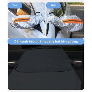 Bạt Chống Nóng Kính Lái 4 Lớp Tráng Bạc Cao Cấp,Tấm Che Nắng Kính Lái Có Tai Gương Phản Quang