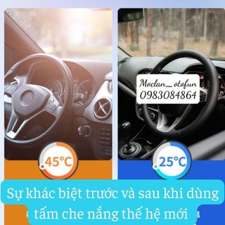 Bạt Chống Nóng Kính Lái 4 Lớp Tráng Bạc Cao Cấp,Tấm Che Nắng Kính Lái Có Tai Gương Phản Quang