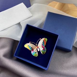 Ghim Cài Áo Hình Bướm Đính Đá Pha Lê Tráng Men Thời Trang Cao Cấp Phong Cách Hàn Quốc Dành Cho Nam nữ