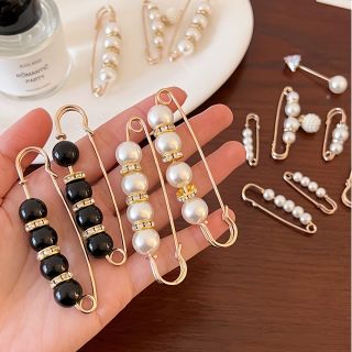Sét 4 Ghim Cài Áo, Cài Quần Siết Lưng Quần Thu Nhỏ Eo, Ghim Cài Áo Đính Ngọc Sang Chảnh