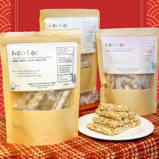 Kẹo Lạc, Đặc Sản Làng Nguyễn loại mới túi zip 200g phù cho đi dã ngoại, tiệc chà