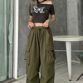 Quần jogger dù 3 dây rút form rộng cá tính