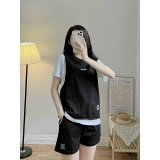 Đồ bộ in NO 9 chất thun conton, logo in, tay lỡ quần đùi, form dưới 50-70kg