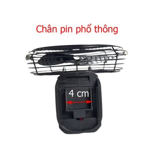 Combo thân đèn 16 bóng led và thân quạt 8 inch chân pin phổ thông