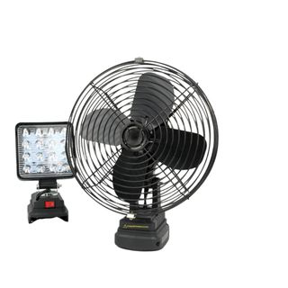 Combo thân đèn 16 bóng led và thân quạt 8 inch chân pin phổ thông
