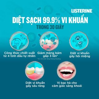Nước Súc Miệng Giữ Hơi Thở Thơm Mát Listerine Cool Mint - Dung Tích 250ml