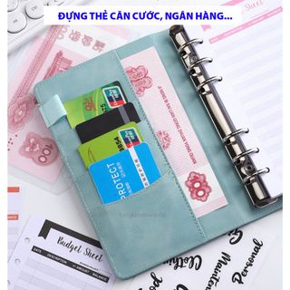 Sổ Tay Đựng Tiền Tiết Kiệm Khổ A6 10 Túi Zip Có Khóa Kéo Tiện Dụng