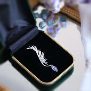 Pin cài áo nữ hình cánh thiên thần đính đá zircon thanh lịch thời trang