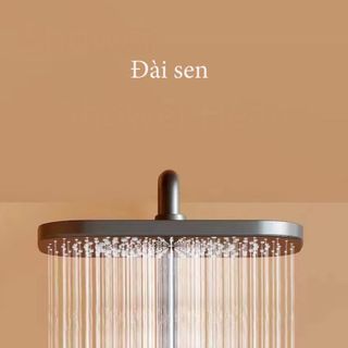 Vòi sen cây tắm đứng nóng lạnh màu xám kiểu phím có vòi xịt làm bằng thép không gỉ mạ nano
