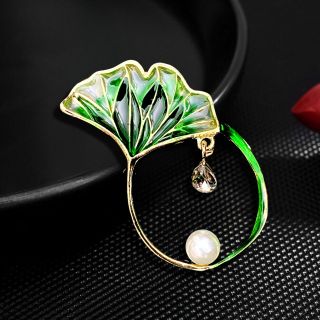 GHIM CÀI ÁO HÌNH LÁ SEN TRÁNG MEN SANG TRỌNG DÀNH CHO NAM NỮ