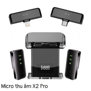 Micro Thu Âm Cài Áo X2 Pro Dùng Cho Mọi Dòng Điện Thoại - 2 Micro giá sỉ
