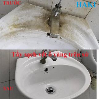 Tẩy đa năng Haki, tẩy sạch cặn canxi, cặn ố vàng bồn cầu, bồn rửa mặt, sen vòi inox
