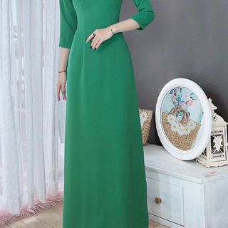 Áo dài lụa in 3d cao cấp loại 1