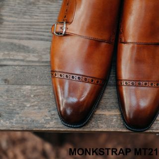 Giày da nam công sở hàng hiệu double monkstrap MT2107