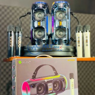 Loa Bluetooth Karaoke NR8806W Kèm 2 Micro Không Dây Âm Bass Mạnh Mẽ Đèn Led Đổi Màu