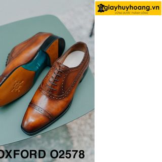 Giày da nam công sở thủ công cao cấp giayhuyhoang Oxford O2578