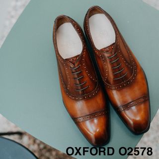 Giày da nam công sở thủ công cao cấp giayhuyhoang Oxford O2578