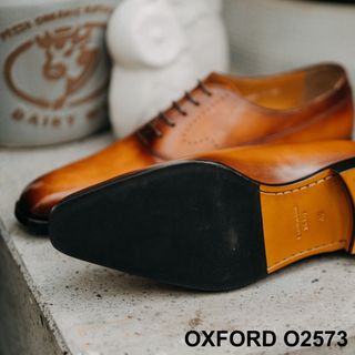 Giày tây nam da bê con nhập khẩu giayhuyhoangvn Oxford O2573