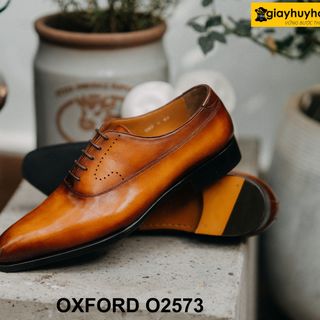 Giày tây nam da bê con nhập khẩu giayhuyhoangvn Oxford O2573