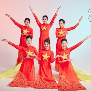 Áo dài lụa in 3D lụa cao cấp