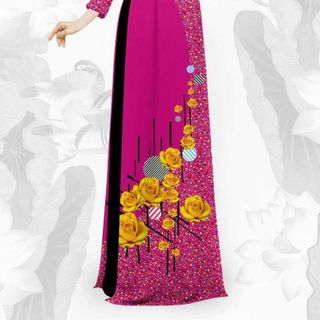 Áo dài lụa in 3d cao cấp loại 1 .