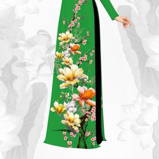 Áo dài lụa in 3d cao cấp loại 1 .