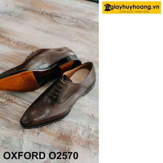 Giày tây nam da bò nhập khẩu ý italy giayhuyhoang Oxford O2570