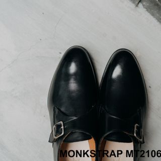 Giày da nam không dây đế da bò Monkstrap giayhuyhoang MT2106