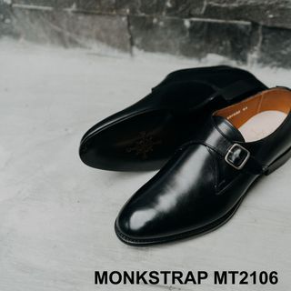 Giày da nam không dây đế da bò Monkstrap giayhuyhoang MT2106