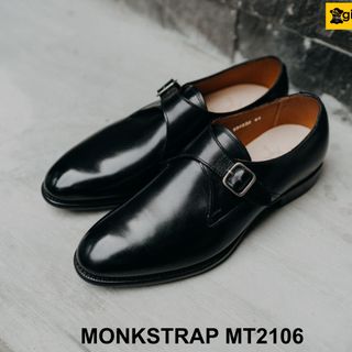 Giày da nam không dây đế da bò Monkstrap giayhuyhoang MT2106
