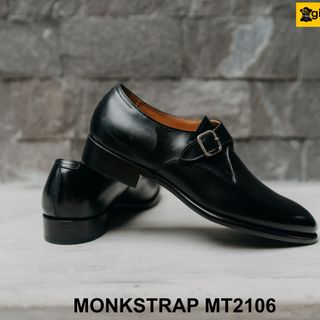 Giày da nam không dây đế da bò Monkstrap giayhuyhoang MT2106