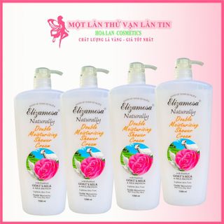 [Combo 3 chai] Sữa Tắm Trắng Da Hoa Hồng Elizamosa Con Dê 1200ml