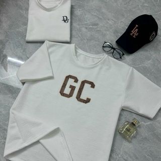Áo thun nam chất xốp in nổi, logo in chữ GC. Giá sỉ - giá bán buôn
