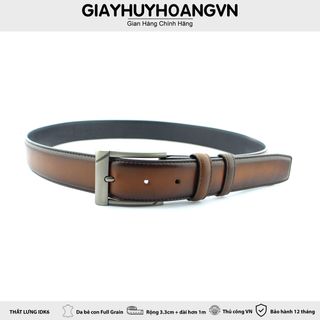 Dây nịt thắt lưng da bê con thảo mộc cao cấp nhập khẩu giayhuyhoang