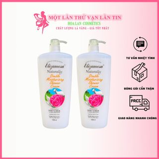 [Combo 3 chai] Sữa Tắm Trắng Da Hoa Hồng Elizamosa Con Dê 1200ml