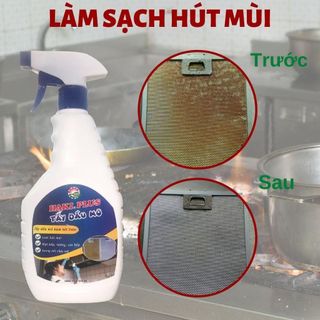 Tẩy dầu mỡ Haki làm sạch lưới hút mùi, bếp gas, bếp từ, tường tủ bếp, xoong nồi, chảo cháy