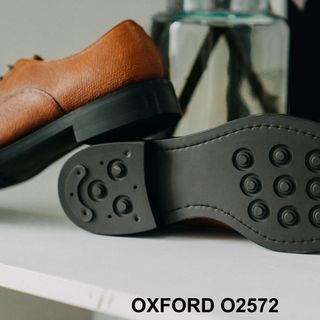 Giày tây nam da vân Saffiano nhập ý giayhuyhoang Oxford O2572