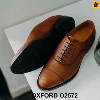 Giày tây nam da vân Saffiano nhập ý giayhuyhoang Oxford O2572