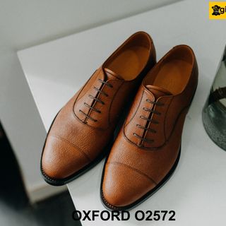 Giày tây nam da vân Saffiano nhập ý giayhuyhoang Oxford O2572