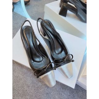 Giày nơ Hở Got 5 Phân Mũi Bạc (C22)