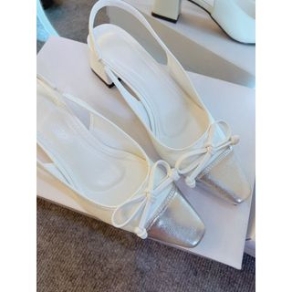 Giày nơ Hở Got 5 Phân Mũi Bạc (C22)