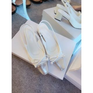 Giày nơ Hở Got 5 Phân Mũi Bạc (C22)