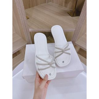 Dép lê đá quai xoắn 3 màu D34 mũi tròn