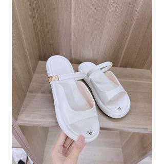 Dép bản da mới khóa min D19 mũi tròn
